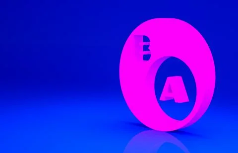 Pink Subsets, mathematics, a is subset of b icon isolated on blue background. 스톡 일러스트