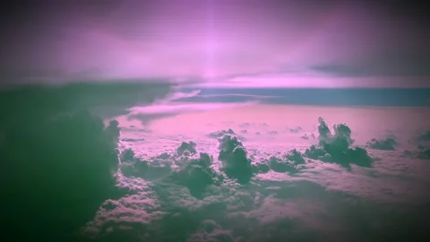 Pink Summer sky cloud gradient light background. Cloudy in sunshine calm brig Stock Footage 201285547