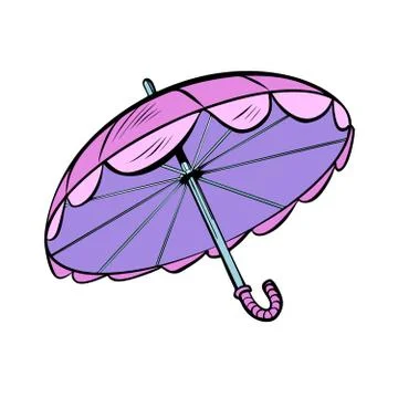 Pink sun umbrella Stock Illustration