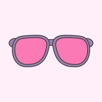 Pink sunglasses on a pastel background Stock Illustration