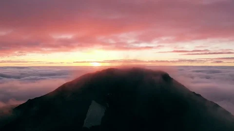 Pink Sunset Above The Clouds Stock Footage 95882085