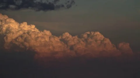 Pink Sunset boiling Cumulus clouds time lapse Stock-Footage 83756385