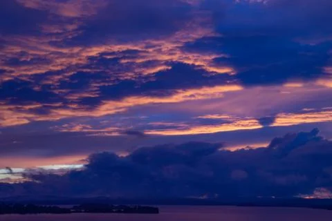 Pink sunset clouds Stock Photos