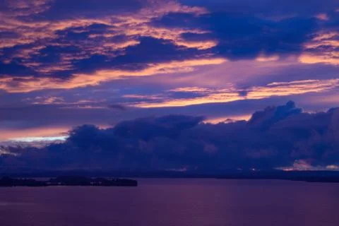 Pink sunset clouds Stock-Fotos