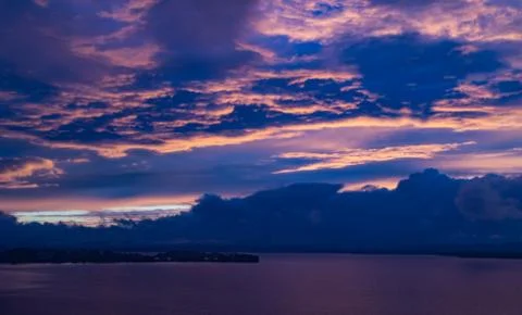 Pink sunset clouds Stock Photos