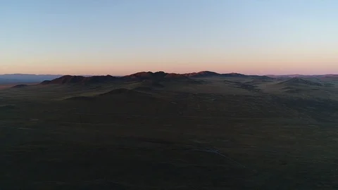 The pink sunset in dark mountains Stock Footage 122589056