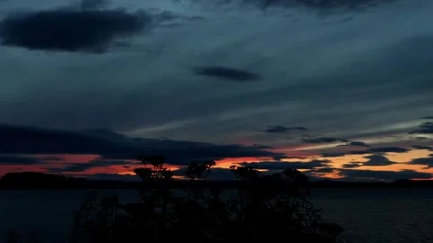 Pink sunset to darkness Stock Footage 250476882