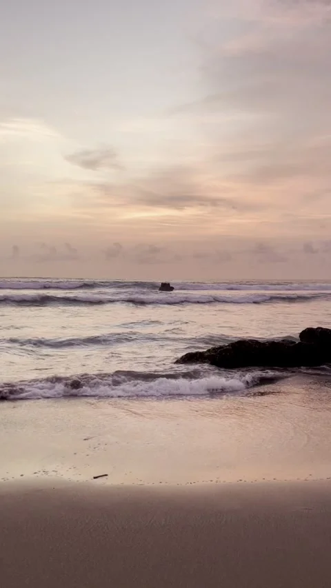 Pink sunset on the ocean Stock Footage 283816571