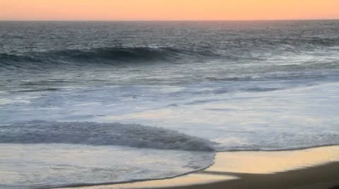Pink Sunset with Ocean Waves in Los Cabos, Mexico Stock Footage 10728262