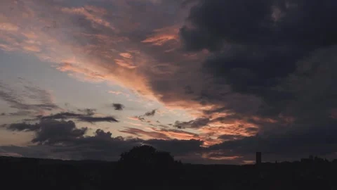 Pink sunset over the hills Stock Footage 285174733
