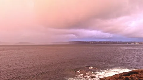 Pink Sunset Over the Ocean Stock Footage 280259603
