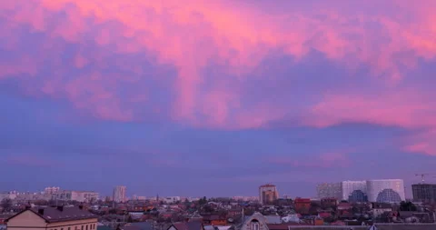 Pink sunset twilight, the transition from evening to night Stock Footage 105790961