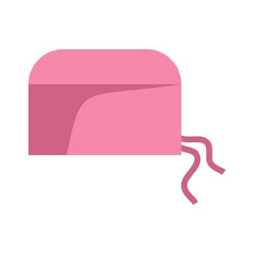 Pink surgeon cap with ties on white background Stock Illustration