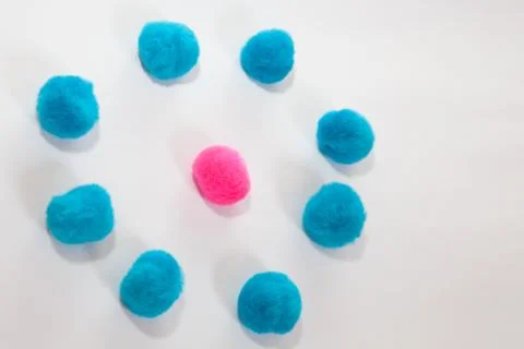 Pink surrounded by blues Stock Photos
