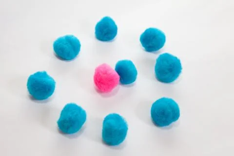 Pink surrounded by blues Stock Photos