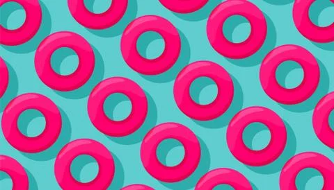 Pink swimming circles pattern on blue background Stock Illustration