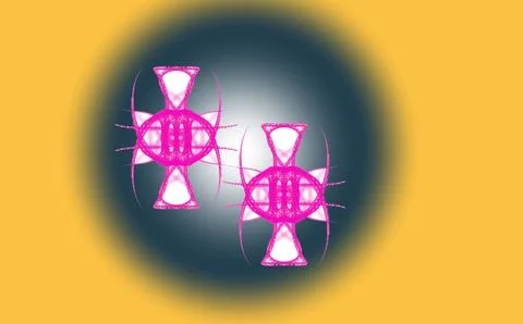 Pink symmetrical shapes on gradient background Stock Illustration