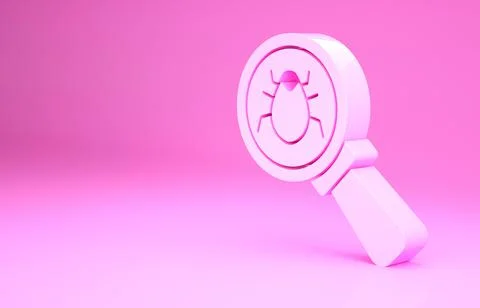 Pink System bug concept icon isolated on pink background. Code bug concept. Bug Stock Illustration