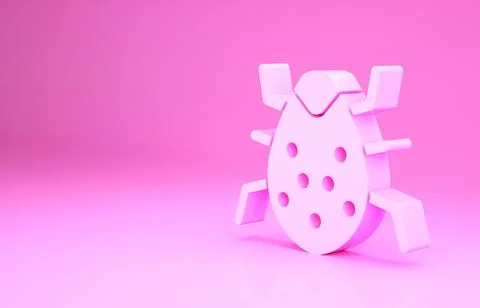 Pink System bug concept icon isolated on pink background. Code bug concept. Bug Illustrazione stock
