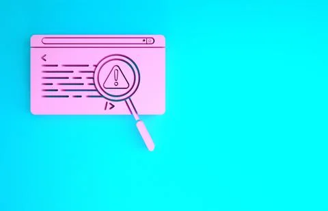 Pink System bug concept icon isolated on blue background. Code bug concept. B 스톡 일러스트