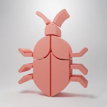 Pink System bug concept icon isolated on pink background. Code bug concept... Illustrazione stock