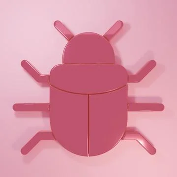 Pink System bug concept icon isolated on pink background. Code bug concept... Stock Illustration