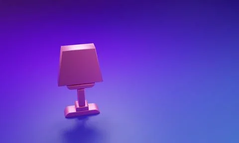 Pink Table lamp icon isolated on purple-blue background. Desk lamp. Minimal.. Stock Illustration