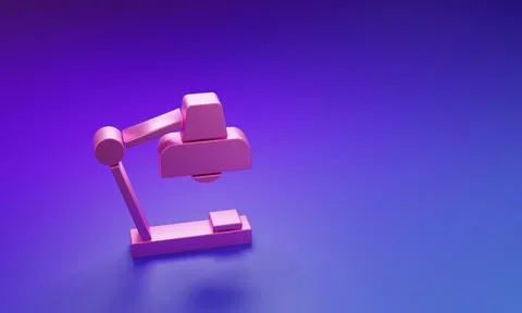 Pink Table lamp icon isolated on purple-blue background. Desk lamp. Minimal.. Stock Illustration