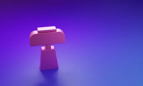Pink Table lamp icon isolated on purple-blue background. Desk lamp. Minimal.. Stock Illustration