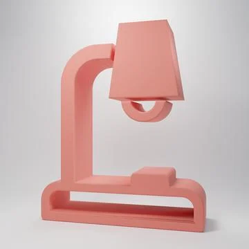 Pink Table lamp icon isolated on pink background. Minimalism concept. 3D re.. Stock Illustration