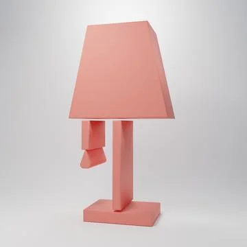 Pink Table lamp icon isolated on pink background. Minimalism concept. 3D re.. Stock Illustration