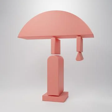 Pink Table lamp icon isolated on pink background. Minimalism concept. 3D re.. Stock Illustration
