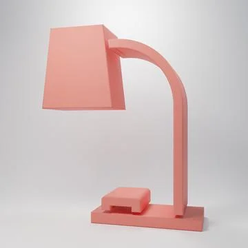 Pink Table lamp icon isolated on pink background. Table office lamp. Minima.. Stock Illustration