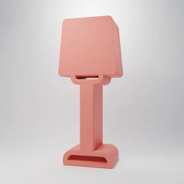 Pink Table lamp icon isolated on pink background. Minimalism concept. 3D re.. Stock Illustration