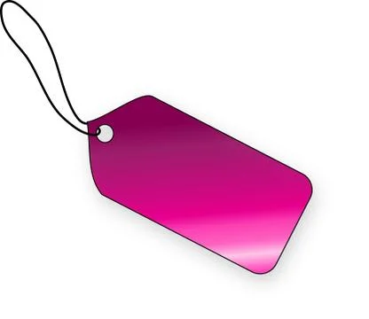 Pink tag on white background Stock Illustration