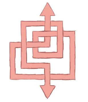 Pink tangled arrow Stock-Illustration