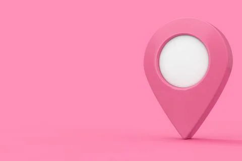 Pink Target Map Poinet Pin in Duotone Style. 3d Rendering Stock Illustration