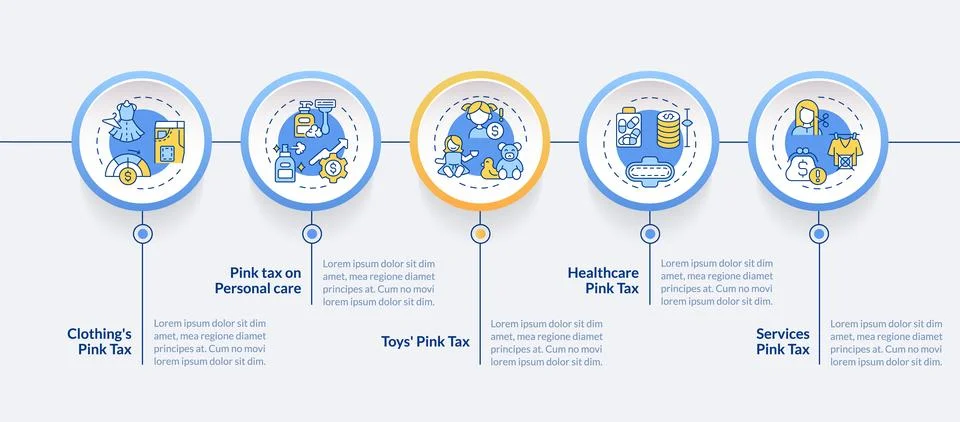 Pink tax layout with simple linear icon concept Stock Illustration