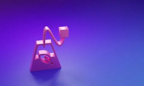 Pink Tea bag icon isolated on purple-blue background. Minimalism concept. 3.. Stock Illustration