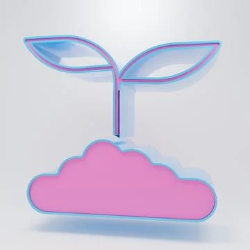 Pink Tea leaf icon isolated on grey background. Tea leaves. Minimalism conc.. Illustrazione stock