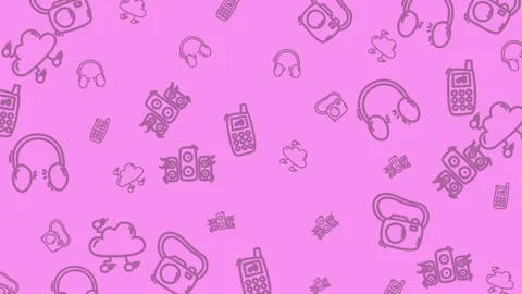 Pink tech sketches on background  Stock Footage 319051182