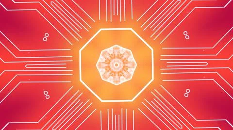 Pink technological background with light effect. Illustrazione stock