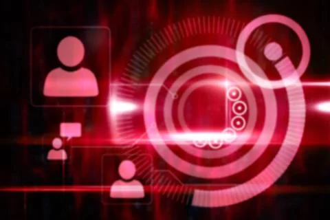 Pink technology dial interface design Illustrazione stock