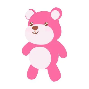 Pink Teddy Bear Icon Illustrazione stock