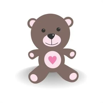 Pink teddy bear with shade on a white background Stock Illustration