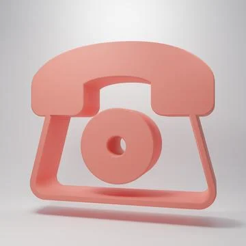 Pink Telephone 24 hours support icon isolated on pink background. All-day c.. Stock Illustration
