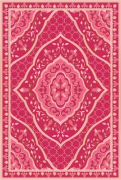Pink template for carpet. Stock Illustration
