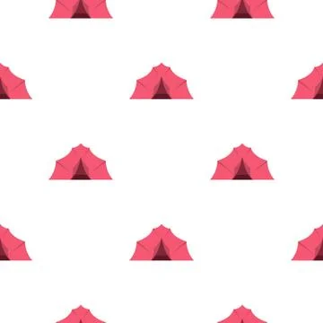 Pink tent for camping pattern flat Stock Illustration