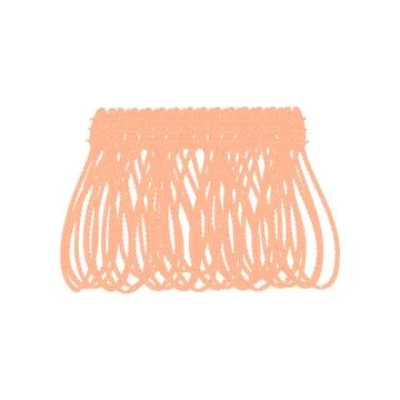 Pink tesma from long loops. Vector illustration on white background. 库存插图