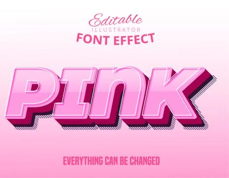 Pink text, editable text effect Stock Illustration